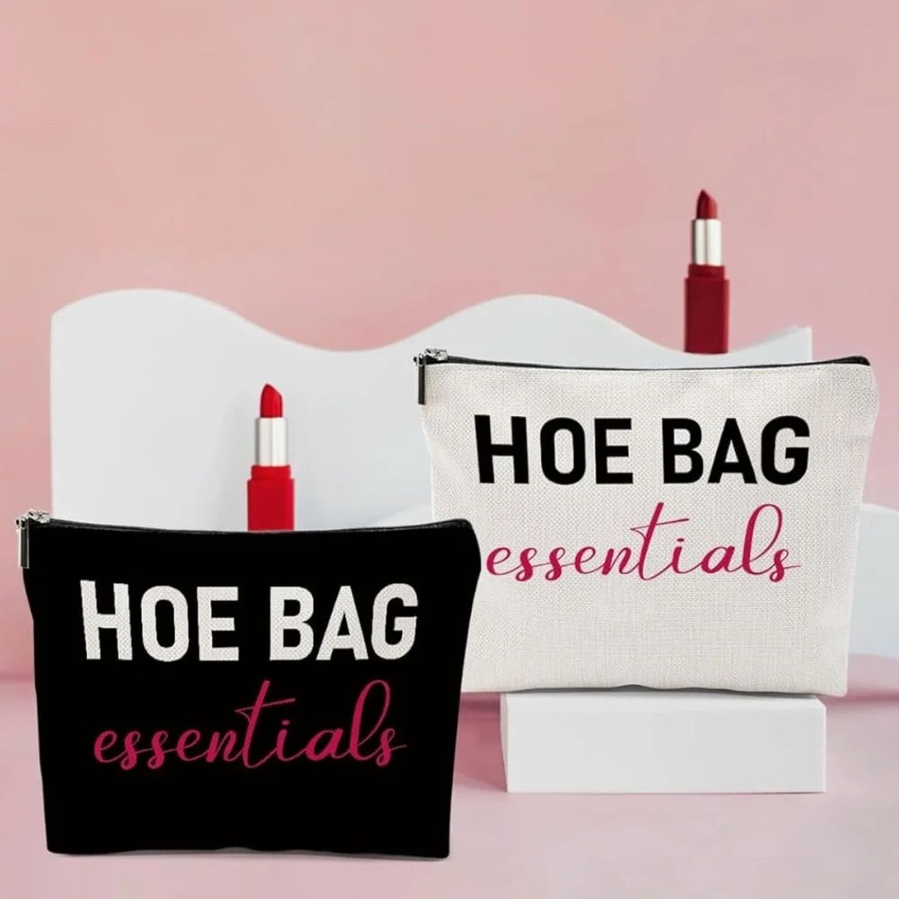 Black or White “H*e Bag Essentials” Cosmetic Bag
